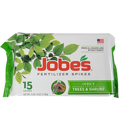 Jobe’s Slow Release Tree and Shrub Fertilizer Spikes, Easy Plant Care for Oak, Maple, Dogwood, Boxwood, and Many More Acid Loving Trees and Shrubs, 15 Count