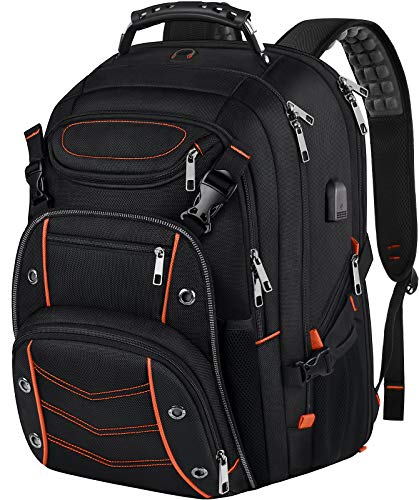 VECKUSON Laptop Backpack, 18.4 Inch, Orange Rfid, Unisex