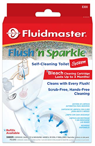Fluidmaster 8300 Flush 'n Sparkle Automatic Toilet Bowl Cleaning System with Bleach Cartridge, 1 Count (Pack of 1) ( Packaging May Vary)
