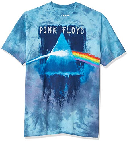 Liquid Blue unisex adult Pink Floyd Spiral Dark Side Short Sleeve T-shirt T Shirt, Tie Dye, Large US