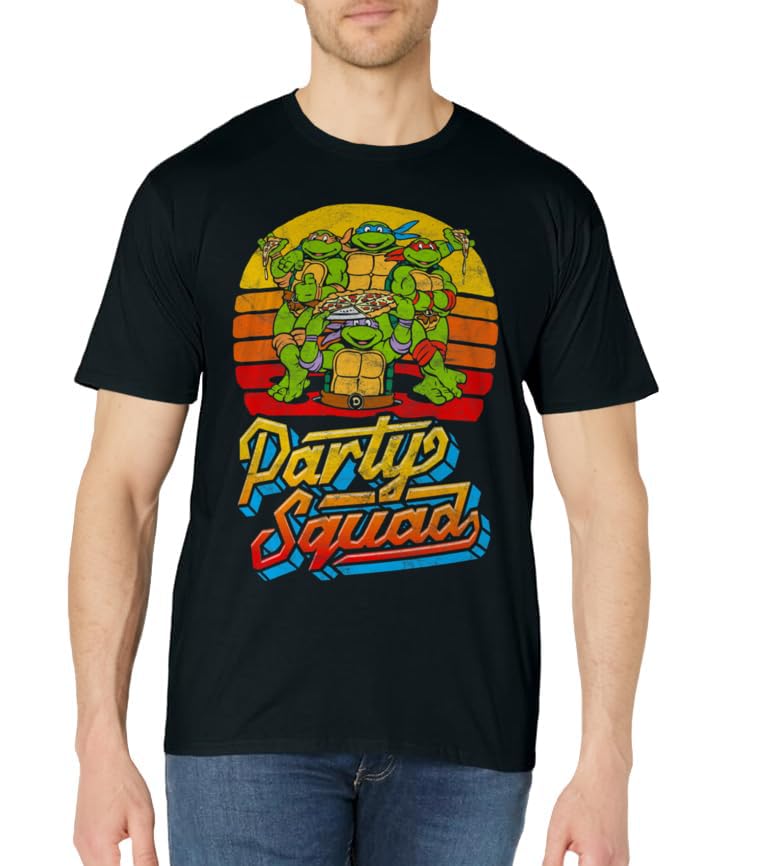 Mademark x Teenage Mutant Ninja Turtles - Party Squad! TMNT Vintage 80s Pizza Friends Distressed T-Shirt