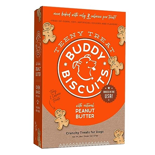 Buddy Biscuits 8 oz Box of Teeny Crunchy Dog Treats Made with Natural Peanut Butter