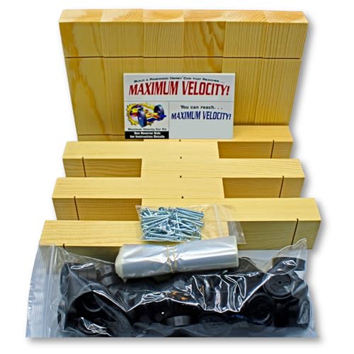 Maximum Velocity Derby Car Kits | Bulk Pack (12) | Pine Block Kits Includes Wheels & Axles | Pinewood Car Kits
