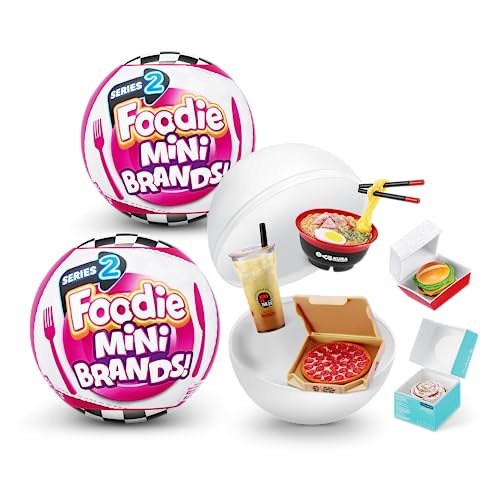 Mini Brands Foodie Series 2 (2 Pack) by ZURU Real Miniature Fast Food Brands Collectible Toy, 5 Mystery Brands for Girls, Teens, Adults, Collectors Perfect Stocking Stuffer and Gift