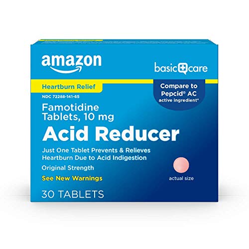 Amazon Basic Care Acid Reducer Famotidine Tablets 10 Mg, 30 Count