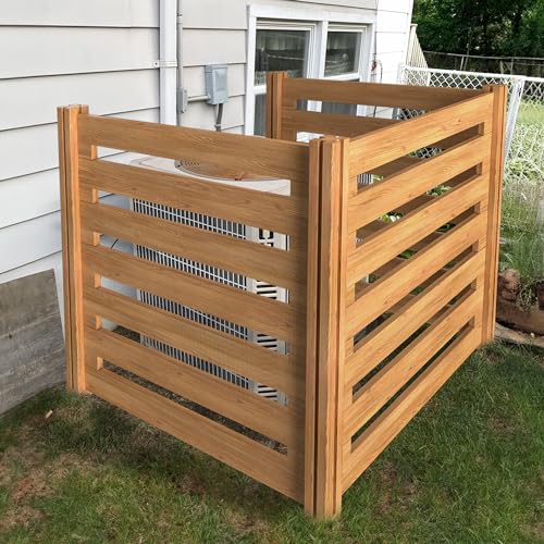 Beimo Air Conditioner Fence Wood Composter Bin 3 Panels 36 'L x 36 'W x 36 'H Privacy Screens Fence Panels for Outside，Outdoor Trash Can Pool Equipment Enclosure Panels