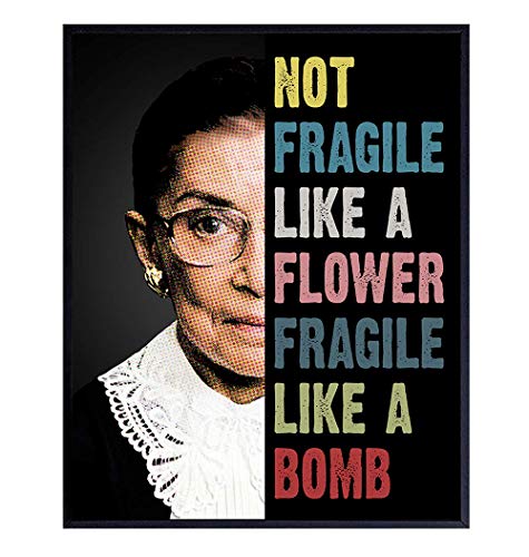Ruth Bader Ginsburg Wall Art Prints - Gift for Women, Men, Lawyer, Attorney - Notorious RBG 8x10 Art Wall Decor, Room Decoration Poster Print for Home, Office, Apartment - Supreme Court Judge
