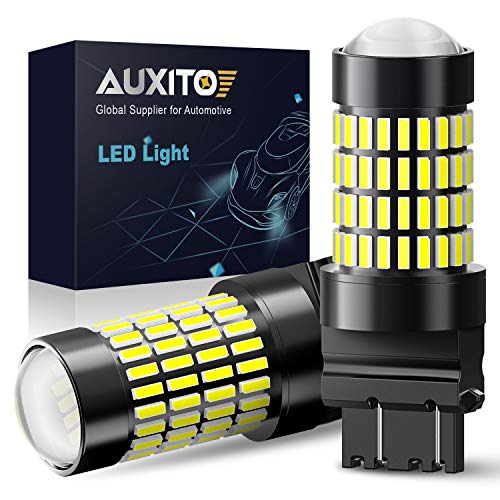 AUXITO 3157 LED Bulbs Reverse Lights, 102-SMD Chipsets 500% Brighter 3056 3156 3057 4157 LED Bulbs with Projector for Reverse Lights Tail Brake Parking Signal Back Up Replacement Lamp, 6000K White