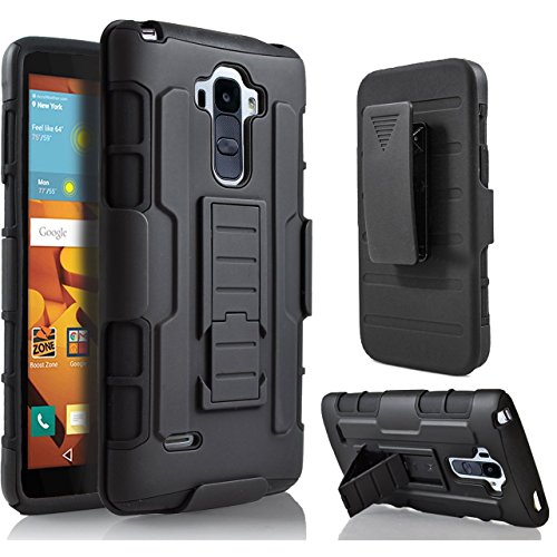 Asmyna Cell Phone Case for LG LS770 (G Stylo) & Other LG Smartphones - Retail Packaging - Black/Black