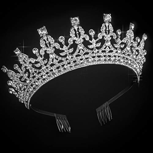 COCIDE Queen Tiaras and Crown with Comb for Women Silver Crystal Headband Rhinestones Princess Hairpiece for Girls Wedding Hair Accessories for Bridesmaids Bridal Prom Halloween Costume Cosplay Gifts