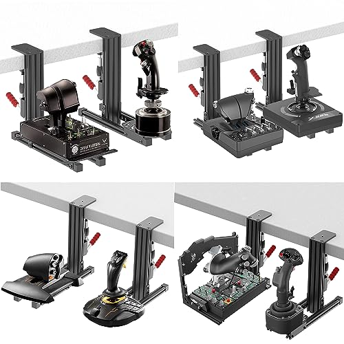 JUYEER 2 Set Universal Desk Mount Compatible with Logitech X52/X52 Pro/X56/X56 Rhino/Warthog A10C&Throttle/Winwing Orion/T.16000M FCS/TCA Officer Pack Airbus/VKB Gunfighter MKIII