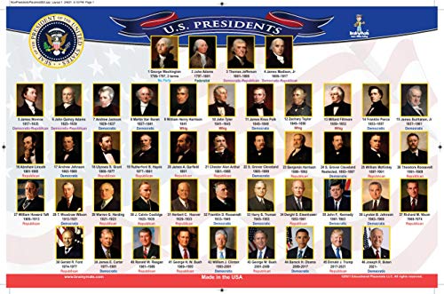 Brainy Mats Presidents Placemat for Kids 17 X 11