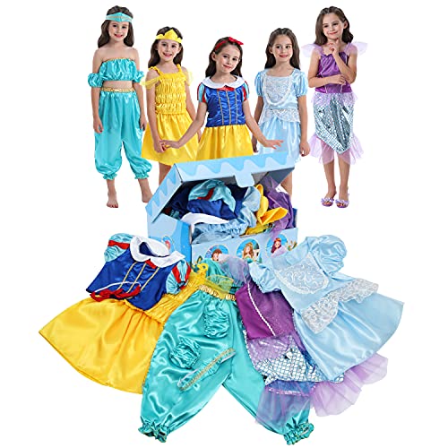 VGOFUN Princess Dresses for Girls - Dress up Clothes for Toddler Girl Pretend Play Gift for 3-6 Year Halloween Christmas Birthday