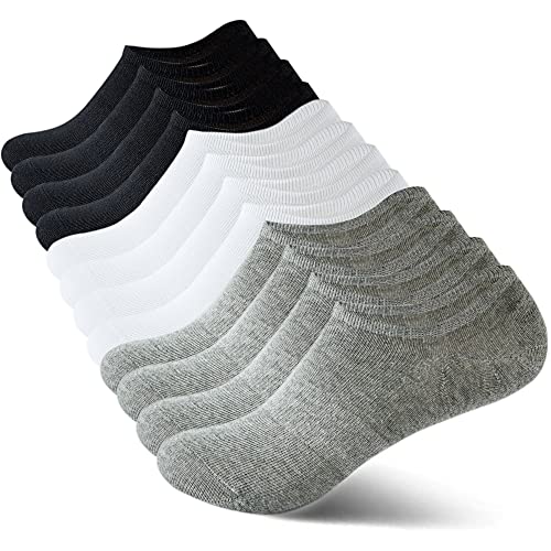 HIGIXCH No Show Socks Women Low Cut Invisible Liner Non slip Athletic Boat Socks 6 Pairs (socks for women size5-8, Black, white, gray)