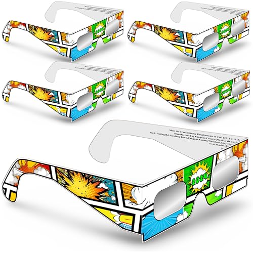 Gravitis Comic Style Solar Eclipse Glasses 2024 -AAS Approved, ISO Certified, Durable Plastic, Safe Sun Viewing for All Ages (5)