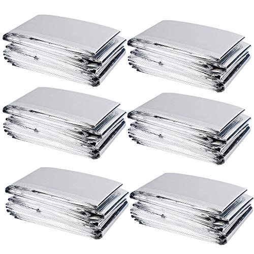 winemana 6 Pack Large High Silver Reflective Mylar Film, 83x 63 in, High Reflectivity, Keep Warm, 100% Environmentally Safe, Perfect for Plant Growth, First Aid, Marathon, Camping, Outdoor Survival