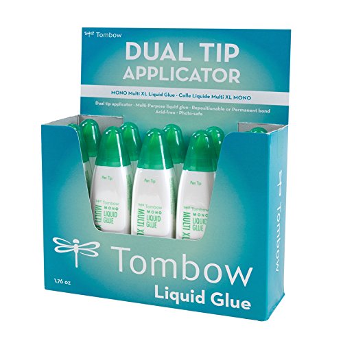 Tombow 52195 MONO Multi XL Liquid Glue, 1.76 Ounce Each, 10-Pack. Value Size, Multi-Purpose Glue with Dual Tip Dispenser.