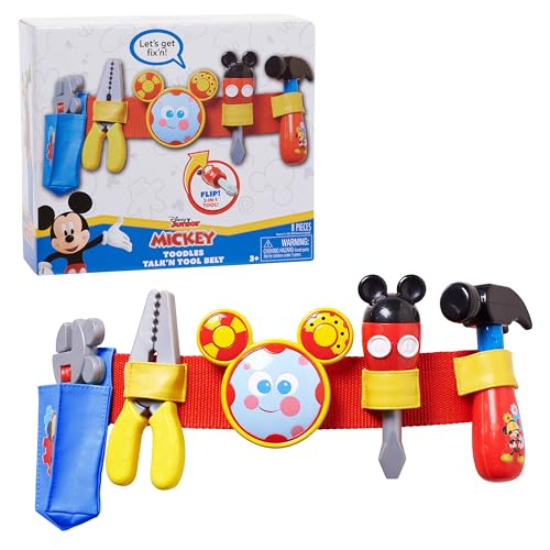 Disney Mickey Toodles Talk'n Toolbelt and Kids Play Tool Accessories for Dress Up and Pretend Play, Kids Toys for Ages 3 Up by Just Play