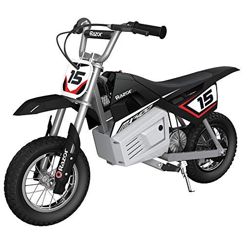 Razor MX400 Dirt Rocket 24 Volt Motocross Electric Dirt Bike for Kids Ages 13 and Above with High Torque Motor and Pneumatic Knobby Tires, Black