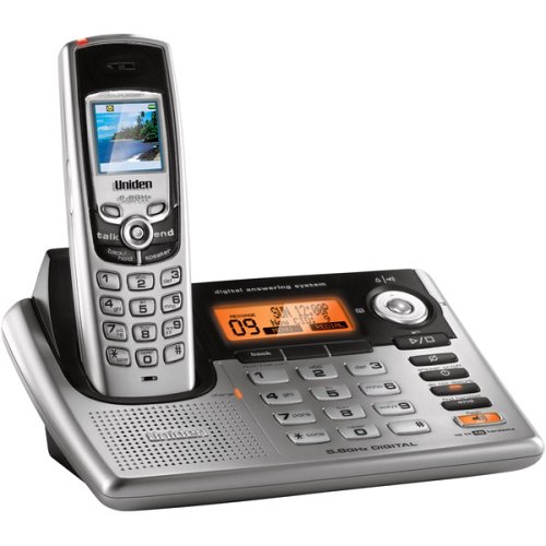 Uniden CLX-485 5.8 GHz Digital Expandable Cordless Phone with Color LCD, Answering System, Caller ID, and Dual Keypads