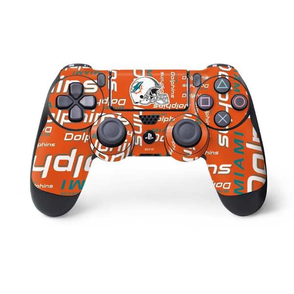 Skinit Decal Gaming Skin Compatible with PS4 Controller - Officially Licensed NFL Miami Dolphins - Blast Design