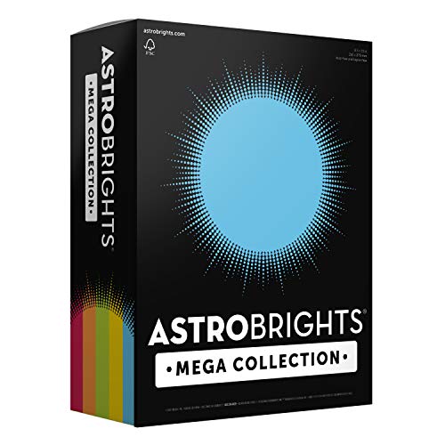 Astrobrights Mega Collection, Colored Cardstock,'Classic' 5-Color Assortment, 320 Sheets, 65 lb/176 gsm, 8.5' x 11' - MORE SHEETS! (91630)