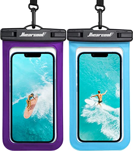 Hiearcool Universal Waterproof Phone Pouch, Dry Bag Compatible for iPhone 15 14 13 12 Pro Max XS Plus Samsung Galaxy S22 Cellphone Up to 8.3', IPX8 Water Proof Cell Phone Case for beach-2Pack