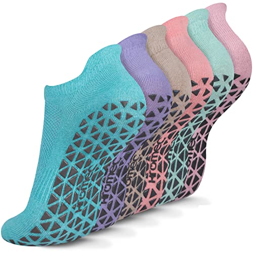 Non Slip Yoga Socks with Grips for Pilates, Ballet, Barre, Barefoot,Bikram,Hospital Anti Skid Socks for Women and Men