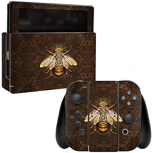 MightySkins Skin Compatible with Nintendo Switch - Steampunk Bee | Protective, Durable, and Unique Vinyl Decal wrap Cover | Easy to Apply, Remove, and Change Styles | Made in The USA