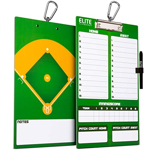 Elite Clipboards Dry Erase Coaches Clipboards | Basketball, Baseball, Soccer, Football, Hockey, Volleyball, Lacrosse (Baseball)