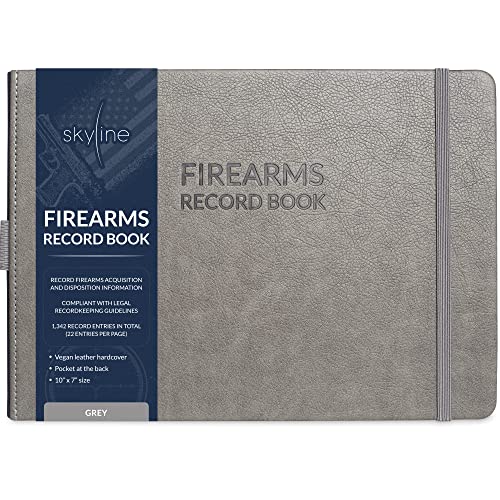 Skyline Firearms Acquisition & Disposition Record Book – Hardcover Gun Log Book for Firearm Dealers & Personal Use – Log Book for Receipt & Disposition Records – 1,342 Entries Total, 10x7″ (Gray)