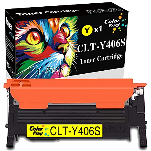 COLOR PRINT Compatible CLT406S Toner Cartridge Replacement for Samsung 406S CLT-Y406S CLT-406S for CLP365 CLP-360 CLP-365W CLX-3300 CLX-3305FN CLX-3305FW SL-C410W C460FW Laser Printer (1-Pack,Yellow)