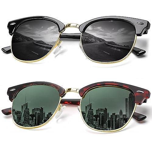 KALIYADI Unisex Polarized Retro Classic Trendy Stylish Sunglasses for Men Women Driving Sun glasses UV Blocking