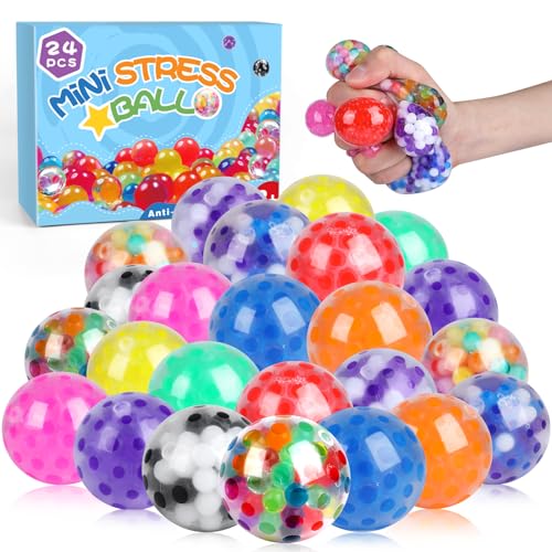 24Pack Stress Balls, Squishy Toys, Squishy Squeeze Balls Bulk Fidget Toys for Adults Squishy Balls, Stress Relief Toys, Party Favors, Birthday Gift, Goodie Bag Stuffers