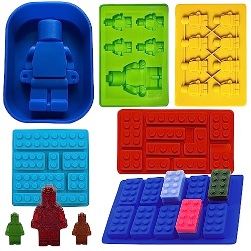 Building Block Silicone Molds for Baking Supplies - 6Pcs Brick Mold Silicone Ice Cube Mold Dome Silicone Mold Jelly Candy Making Supplies - Hot Chocolate Candy Molds Chocolate Molds Candy Making Tools