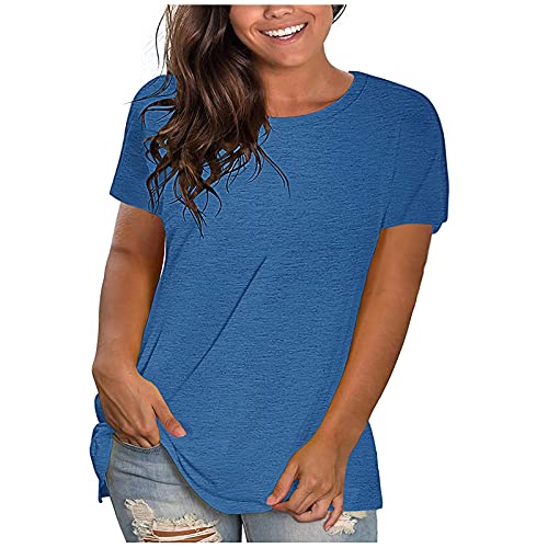 LRMQS Lightning Deals of Today Prime Summer Tops for Women 2024 Plus Size Fashion Casual V Neck Short Sleeve T Shirts Comfy Trendy Ladies Blouse Tee My Orders Spring Tops for Plus Women 2024