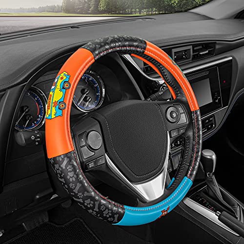 BDK Scooby Doo Car Steering Wheel Cover - Steering Wheel Cover with Officially Licensed Warner Brothers Graphics, Great Automotive Accessory Gift Idea for Fans