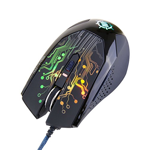 Enhance GX-M1 Gaming Mouse with 3500 DPI, Optical Sensor & Color-Changing LED Lights for PC Computers - Perfect for Titanfall, Battlefield 4, Counter-Strike: Global Offensive & More