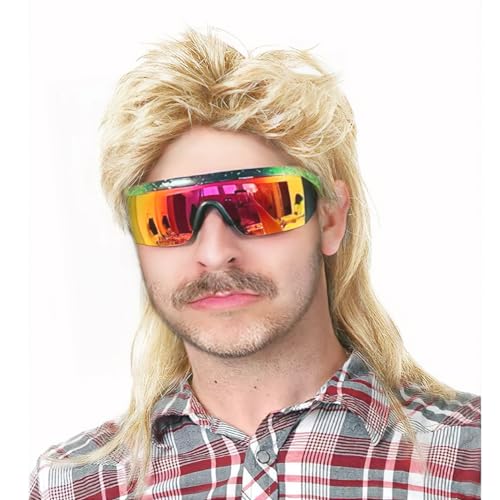 Kavsni Mullet Wigs for Men for women 70s and 80s Costumes Fancy Party Accessory Cosplay Wig (Light Blonde)