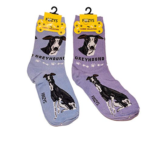 Foozys Unisex Crew Socks | Canine/Dog Collection | Greyhound