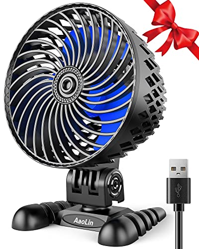 USB Desktop Small Fan, Stepless Speed Adjustment with Multiple Speed Levels, Portable Plug-in Personal Mini Fan,Quiet Powerful Airflow,Suitable for Office Home Dormitory Bedroom, 4.9 Feet Long Cable