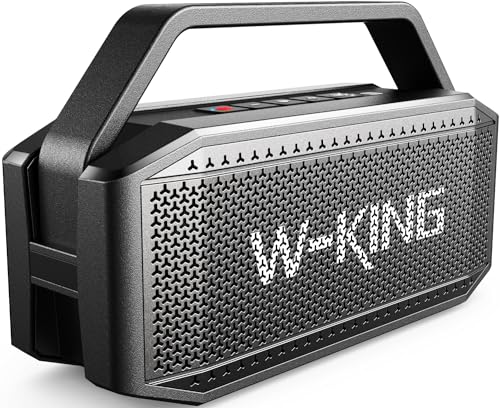 W-KING Bluetooth Speaker with (80W Peak)60W Deep Bass, IPX6 Portable Waterproof Loud Bluetooth Speakers Wireless with Subwoofer, 40H/Power Bank/TF/AUX/EQ, Party Boombox Outdoor Large Bluetooth Speaker