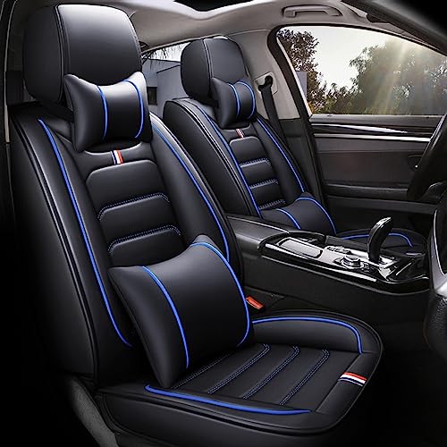 Waterproof Car Seat Covers Compatible with Citroen C3 C4 C5 C6 Ds4 Ds5 Full Set 5-seat Comfortable PU Leather Vehicle Cushion Protector All Season General (Color : Blue, Size : Ds4)