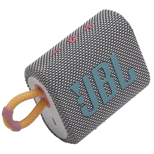 JBL Go 3: Portable Speaker with Bluetooth, Builtin Battery, Waterproof and Dustproof Feature Gray JBLGO3GRYAM