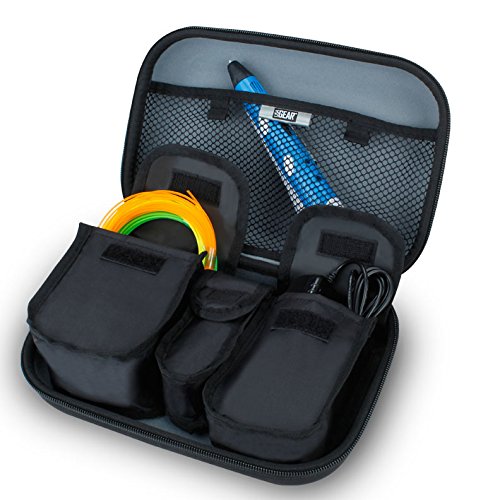 Craft Case for Create , Soyan 3D Printing Pen , Samto 3D , 7TECH 3D , Scribbler 3D and Other 3D Printing Pens by USA GEAR with Storage for Plastic Filament , Power Cables and More