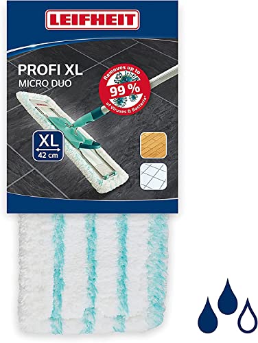 Leifheit Profi Micro Duo Wiper, Folded, for All Smooth Floors, Replacement Cover, 55126, XL 42, Blue