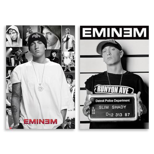 Music Poster Home Decor Rapper Em*nems Posters Canvas Music Wall Art Hanging Picture Print Dorm Room Bedroom Decorative Collection Gift (8x12in Unframed)