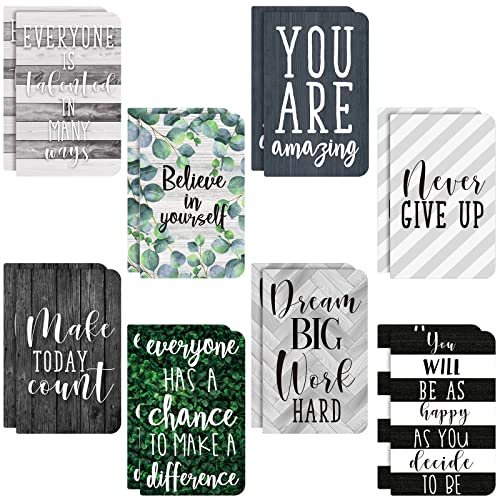 Gersoniel Inspirational Gift Notepads Mini Motivational Journal Bulk Small Pocket Note Pads Modern Farmhouse Words Notebooks Coworker Gifts for Kids Women School Office Home(Fresh Style, 16 Pcs)