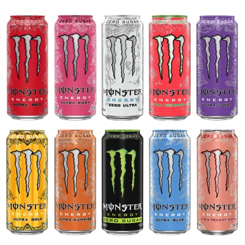 Monster Energy Sampler Pack, Super Drink 10 Flavor Variety Pack - 16 Fl Oz Cans (10 Pack) by Gsuila, 16.0 fluid_ounces