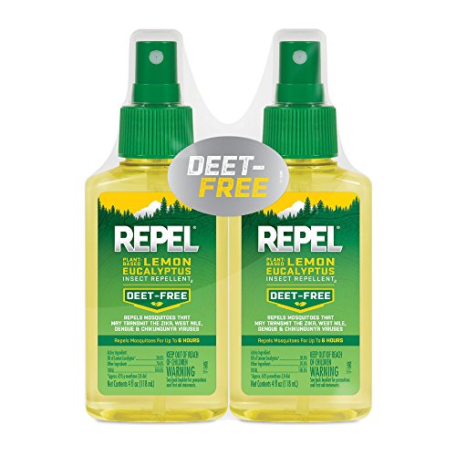 Repel Plant-Based Lemon Eucalyptus Insect Repellent, Mosquito Repellent, Pump Spray, 4 Ounce, (Pack of 2)
